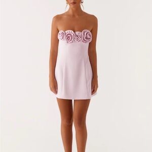 Peppermayo Pink Mini Strapless Dress